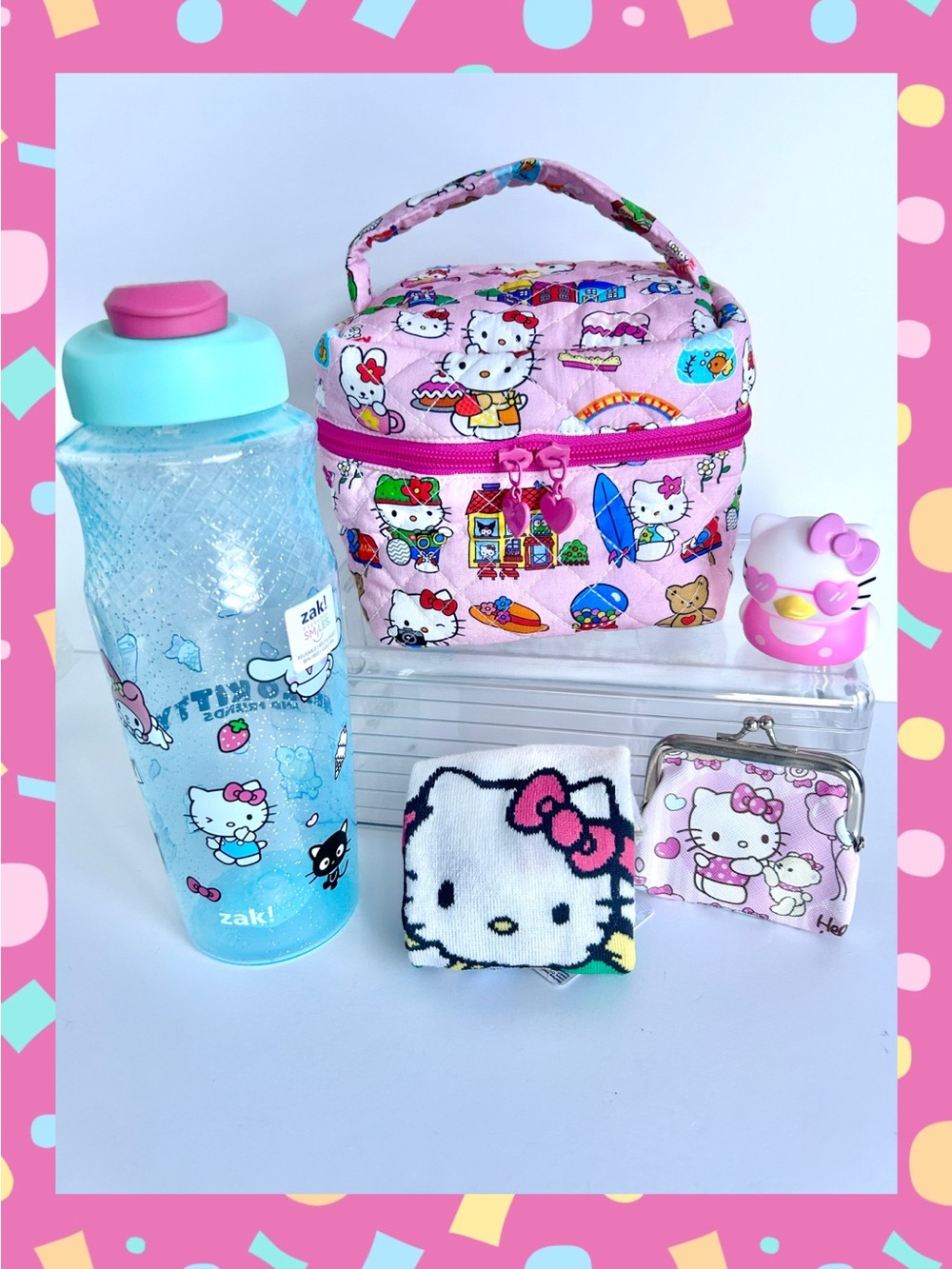 🩷(HK405) Hello Kitty Adorable 5-Piece Travel Pouch Bundle!
